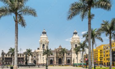 Catedral de Lima and Plaza de Armas, the landmark of  Peru.